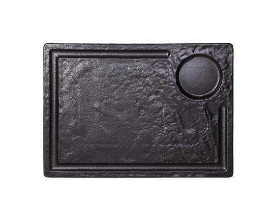 PIATTO BISTECCA RETT.33X24CM VULCANIA NERO