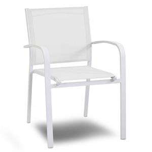 POLTRONA ALLUMUMINIO SULLIVAN C/TEXTILENE BIANCO 56x60CM H84