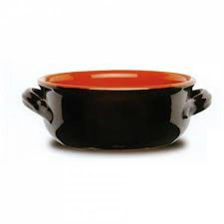 CASSERUOLA TERRACOTTA 8CM2/M S/COPERCHIO NERO LUCIDO FAMILIA