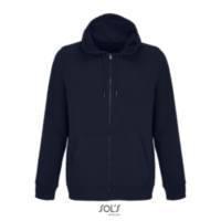 FELPA UNISEX FULL ZIP CON CAPPUCCIO CALIPSO BLU OLTREMARE