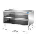 TAVOLO A GIORNO ACCIAIO INOX 1500X700X750H C/ALZA. C/RIP.INF