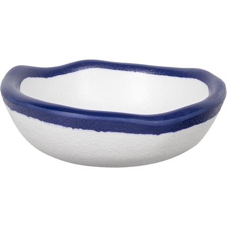 COPPETTA 8CM MELAMINA BIANCO WHITE AND BLUE RIM