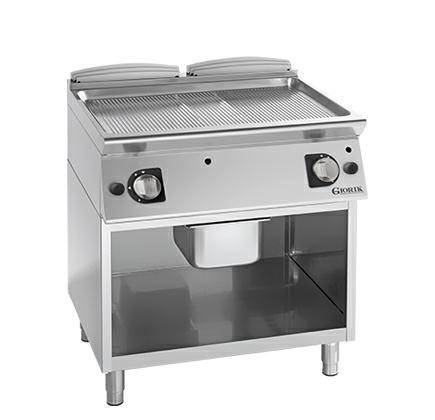 FRY-TOP A GAS DOPPIO PIASTRA RIGATA 800X700X850