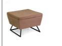 PUFF TESSUTO C/GAMBE BEIGE QUADRO 58X58CM42.5H