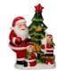 BABBO NATALE IN CERAMICA ROSSO C/ALBERO LED E MUSICA 48,5H