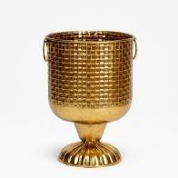 VASO RETRO QUADRETTI ORO 25X25X27CM